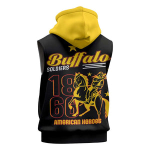 Afro-Americans Buffalo Soldiers Sleeveless Zip Hoodie 9th and 10th Cavalry Regiment - African Pride