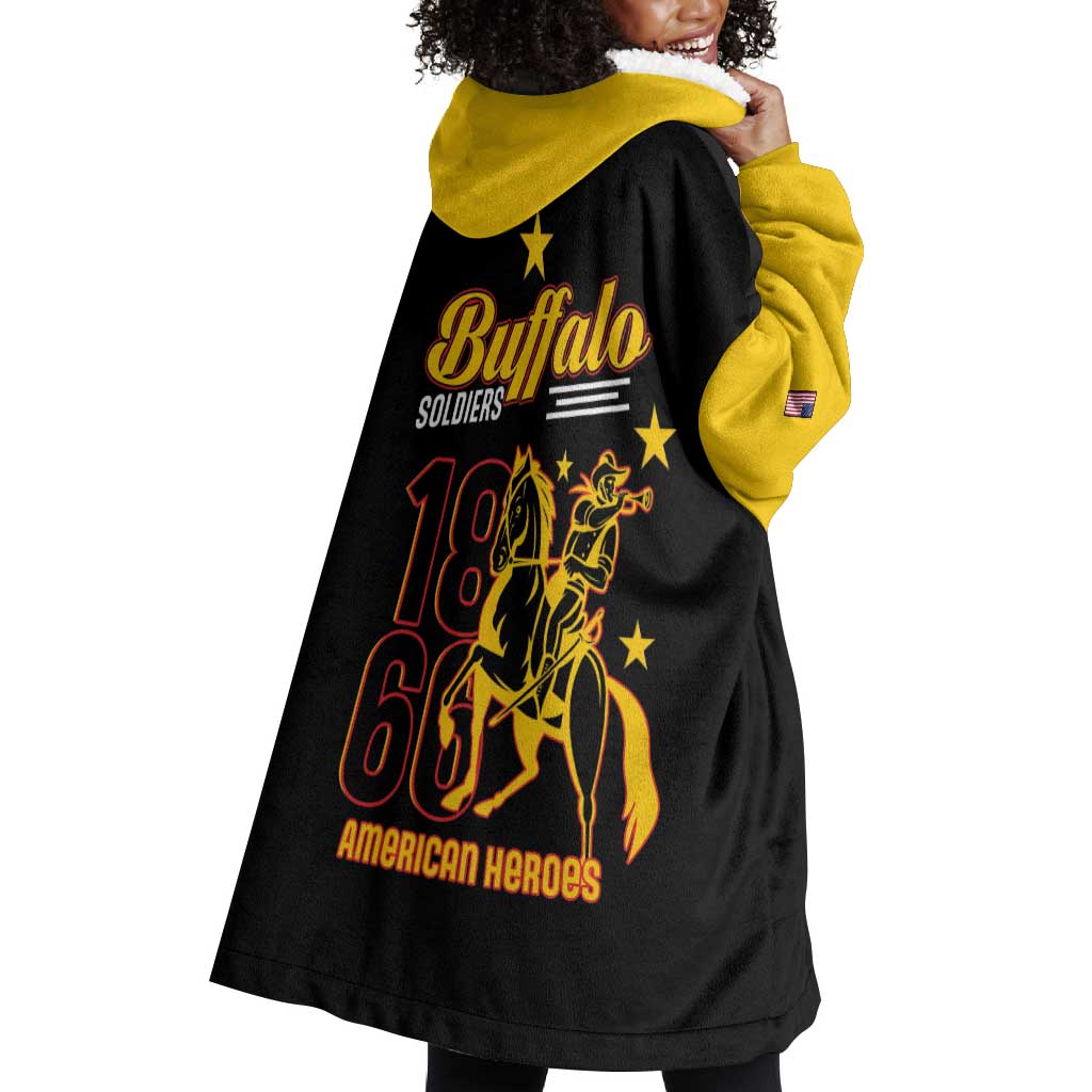 Afro-Americans Buffalo Soldiers Wearable Blanket Hoodie 9th and 10th Cavalry Regiment