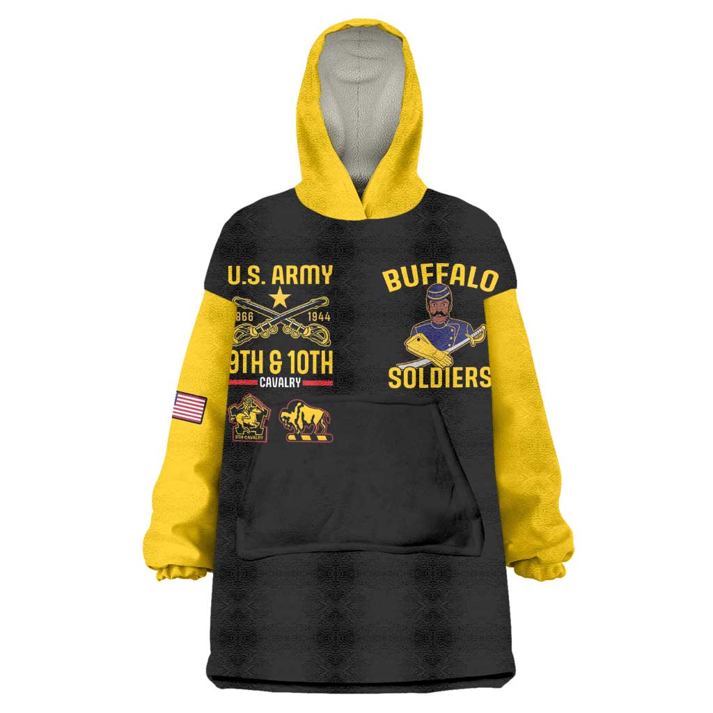 Afro-Americans Buffalo Soldiers Wearable Blanket Hoodie 9th and 10th Cavalry Regiment