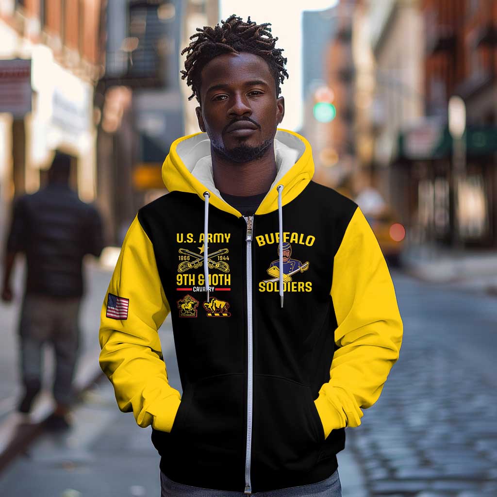 Afro-Americans Buffalo Soldiers Zip Hoodie 9th and 10th Cavalry Regiment