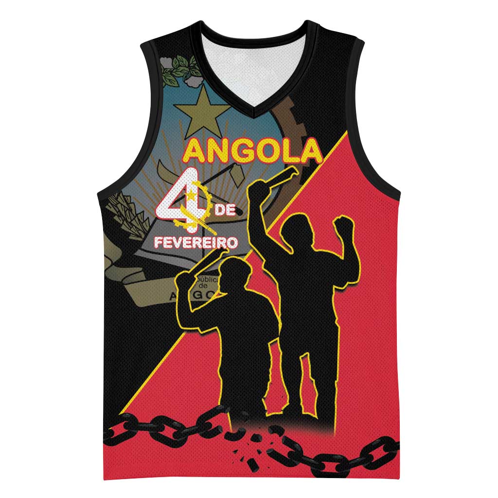 Personalized 4 De Fevereiro Angola Basketball Jersey Coat Of Arms Style - African Pride