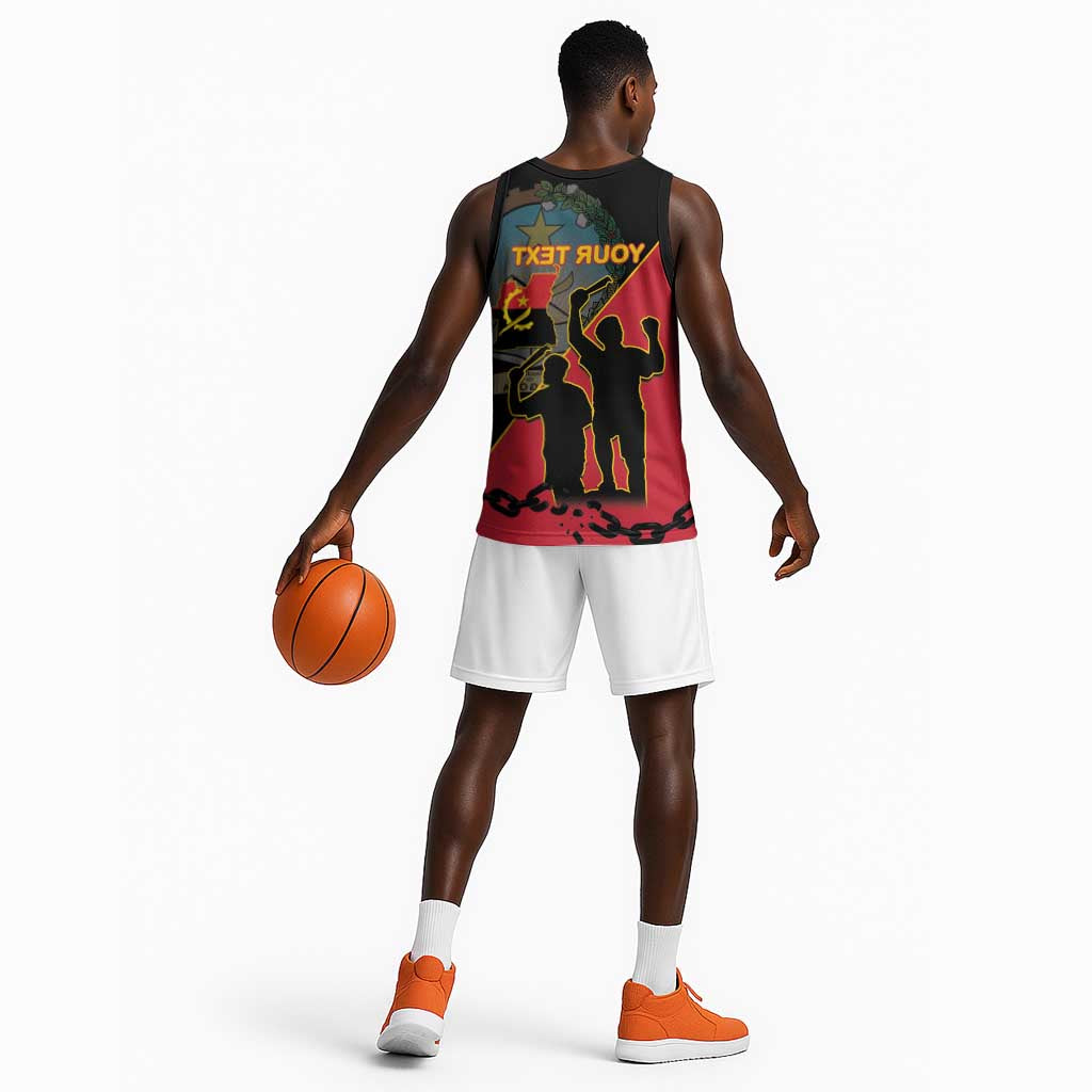 Personalized 4 De Fevereiro Angola Basketball Jersey Coat Of Arms Style - African Pride