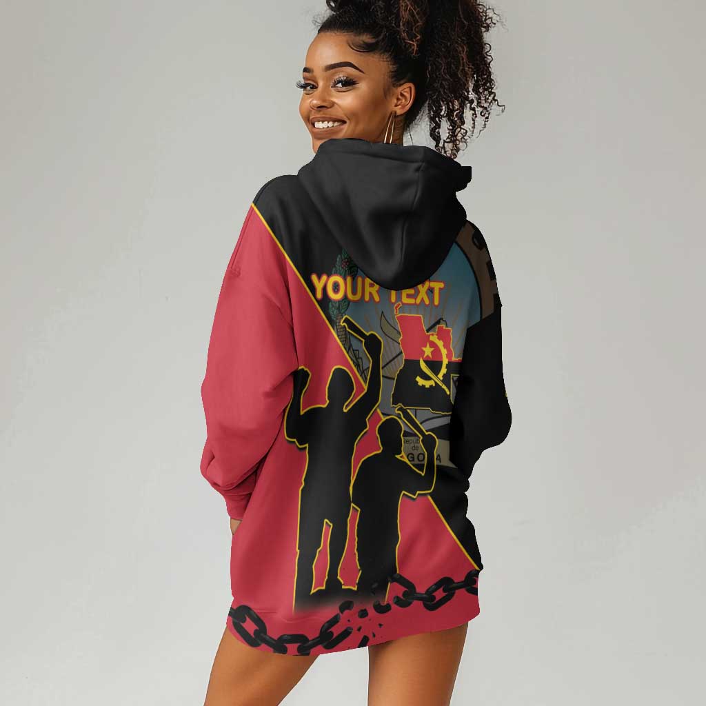 Personalized 4 De Fevereiro Angola Hoodie Dress Coat Of Arms Style