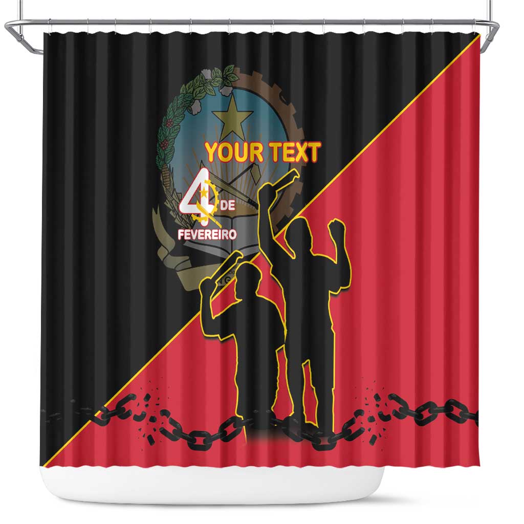 Personalized 4 De Fevereiro Angola Shower Curtain Coat Of Arms Style