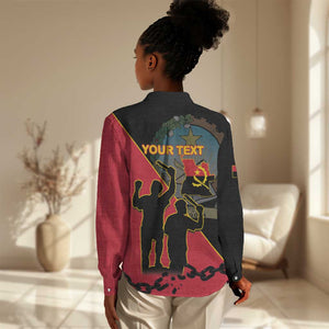 Personalized 4 De Fevereiro Angola Women Casual Shirt Coat Of Arms Style LT15