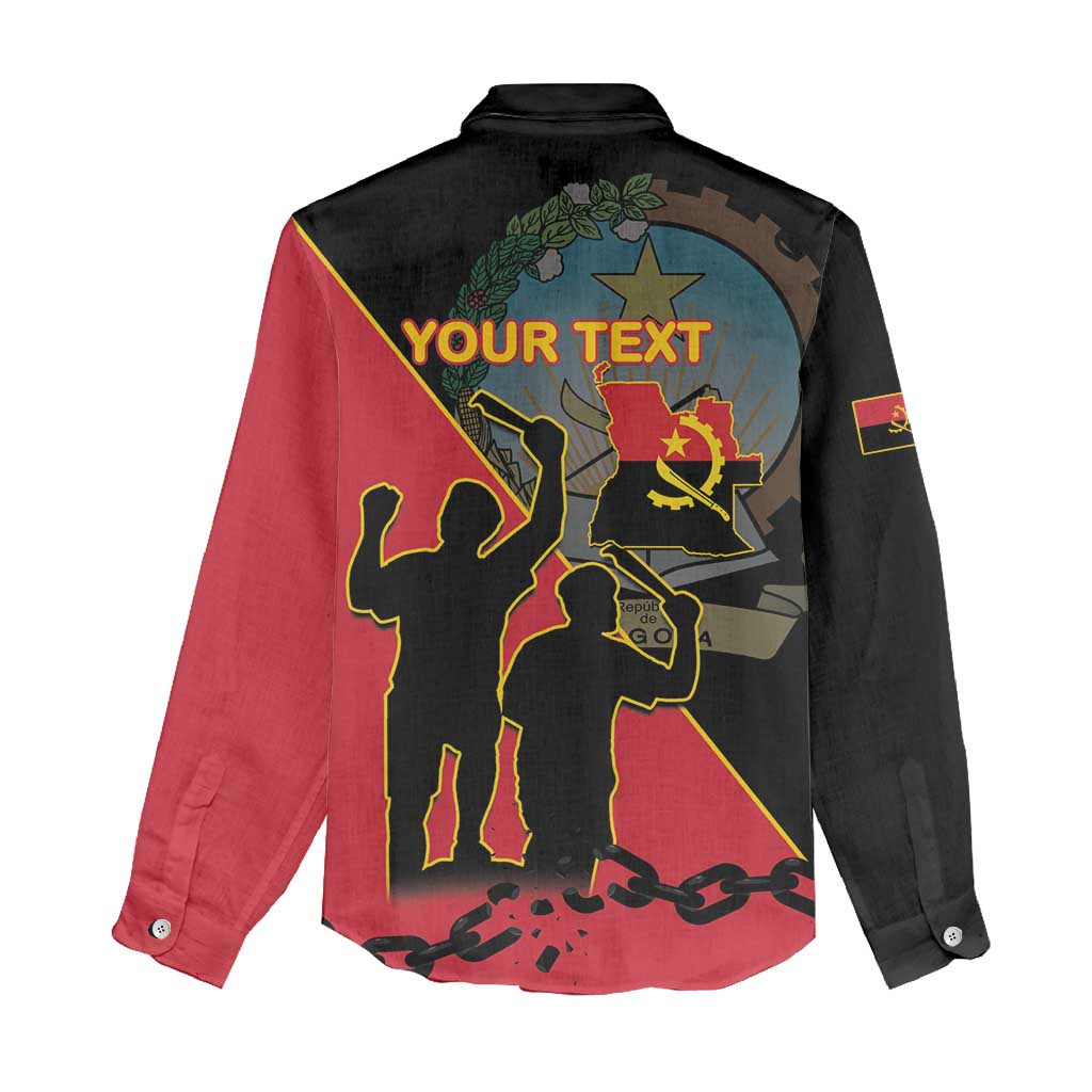 Personalized 4 De Fevereiro Angola Women Casual Shirt Coat Of Arms Style LT15