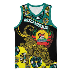 Personalized Mozambique Basketball Jersey African Elephant With Capunala Pattern - African Pride