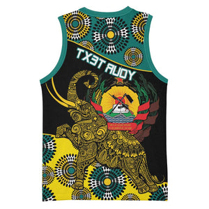 Personalized Mozambique Basketball Jersey African Elephant With Capunala Pattern - African Pride