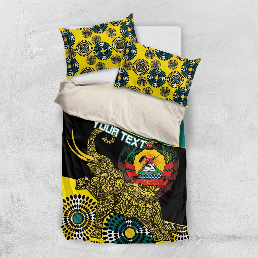 Personalized Mozambique Bedding Set African Elephant With Capunala Pattern