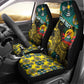 Personalized Mozambique Car Seat Cover African Elephant With Capunala Pattern