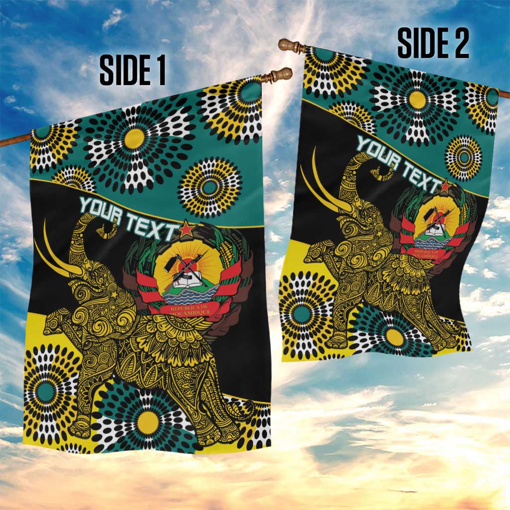 Personalized Mozambique Garden Flag African Elephant With Capunala Pattern