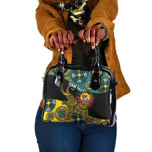 Personalized Mozambique Shoulder Handbag African Elephant With Capunala Pattern