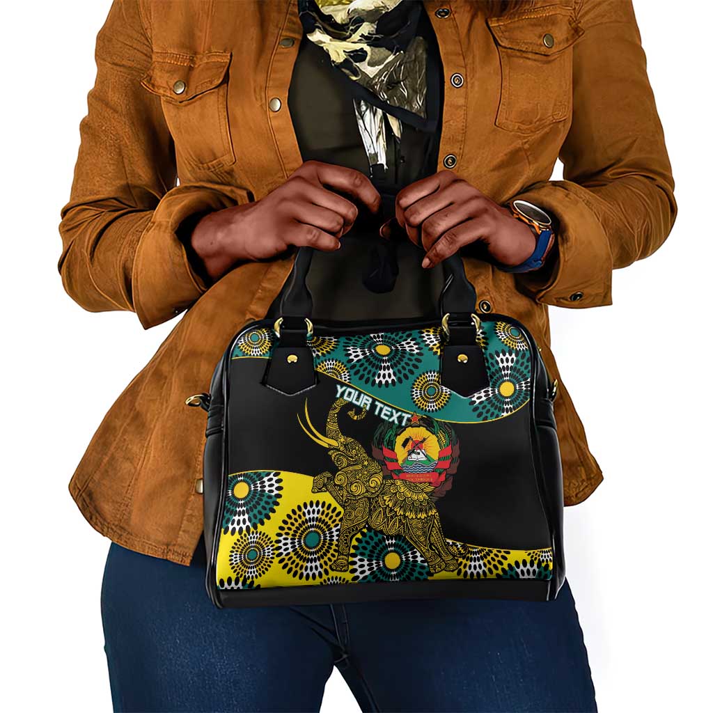 Personalized Mozambique Shoulder Handbag African Elephant With Capunala Pattern