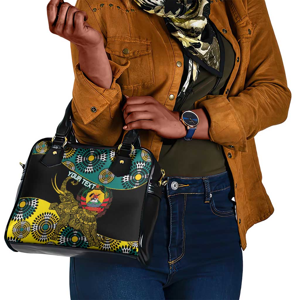 Personalized Mozambique Shoulder Handbag African Elephant With Capunala Pattern