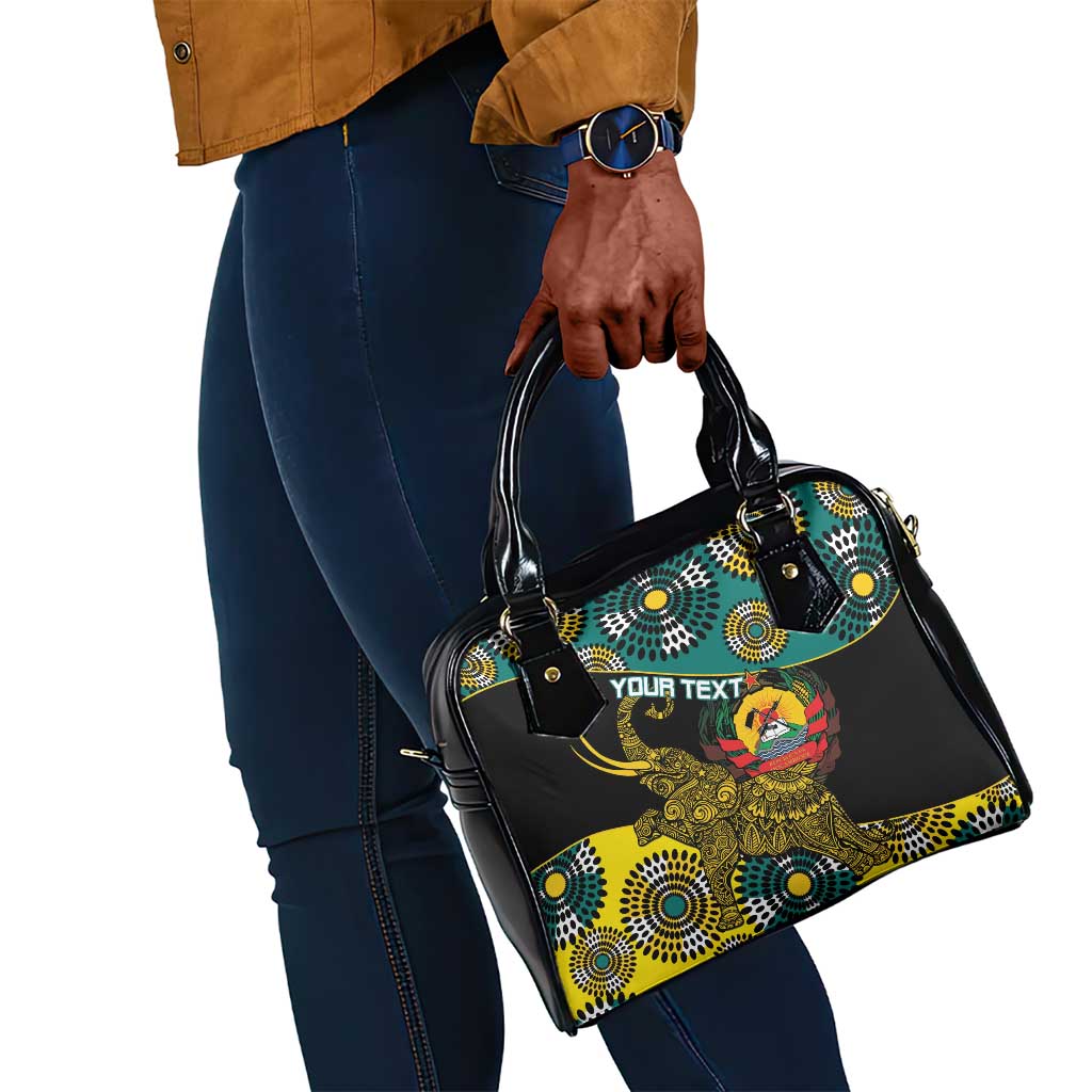 Personalized Mozambique Shoulder Handbag African Elephant With Capunala Pattern
