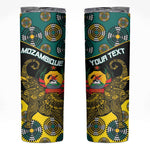Personalized Mozambique Skinny Tumbler African Elephant With Capunala Pattern