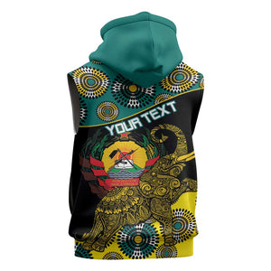 Personalized Mozambique Sleeveless Hoodie African Elephant With Capunala Pattern - African Pride