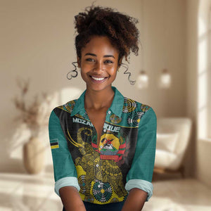 Personalized Mozambique Women Casual Shirt African Elephant With Capunala Pattern LT15