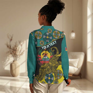 Personalized Mozambique Women Casual Shirt African Elephant With Capunala Pattern LT15