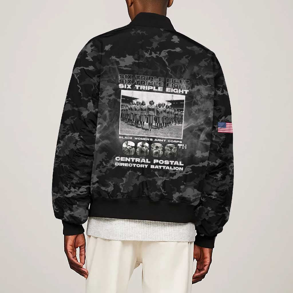 African American Heroes Bomber Jacket Six Triple Eight - Camo Style