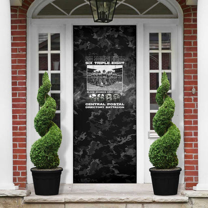 African American Heroes Door Cover Six Triple Eight - Camo Style