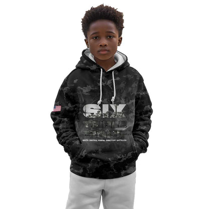 African American Heroes Kid Hoodie Six Triple Eight - Camo Style