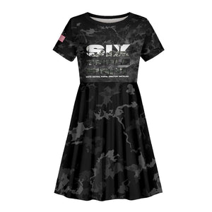 African American Heroes Kid Short Sleeve Dress Six Triple Eight - Camo Style