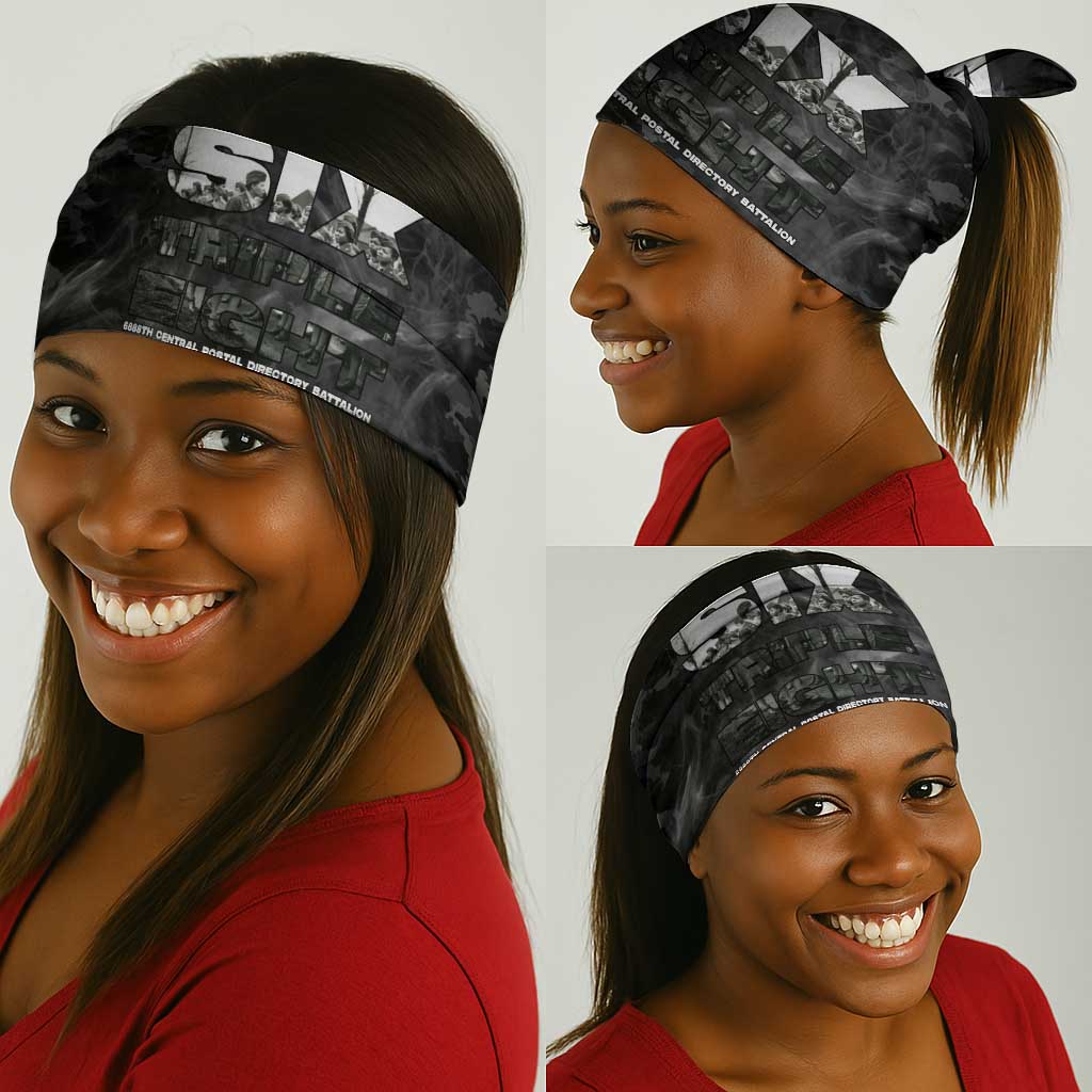 African American Heroes Neck Gaiter Six Triple Eight - Camo Style