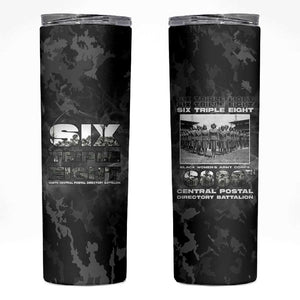 African American Heroes Skinny Tumbler Six Triple Eight - Camo Style