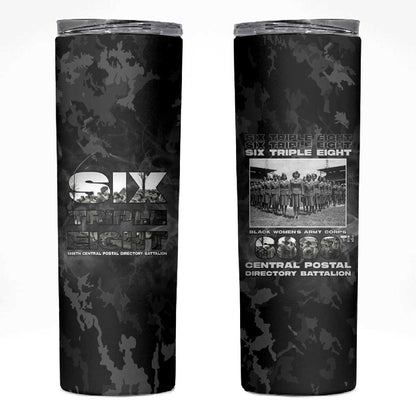 African American Heroes Skinny Tumbler Six Triple Eight - Camo Style