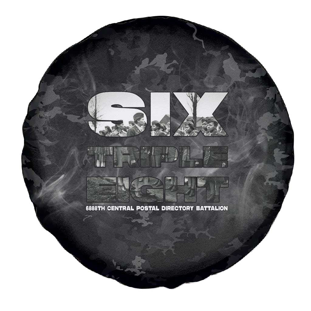 African American Heroes Spare Tire Cover Six Triple Eight - Camo Style