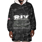 African American Heroes Wearable Blanket Hoodie Six Triple Eight - Camo Style