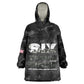 African American Heroes Wearable Blanket Hoodie Six Triple Eight - Camo Style