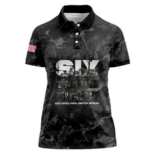 African American Heroes Women Polo Shirt Six Triple Eight - Camo Style