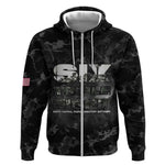 African American Heroes Zip Hoodie Six Triple Eight - Camo Style