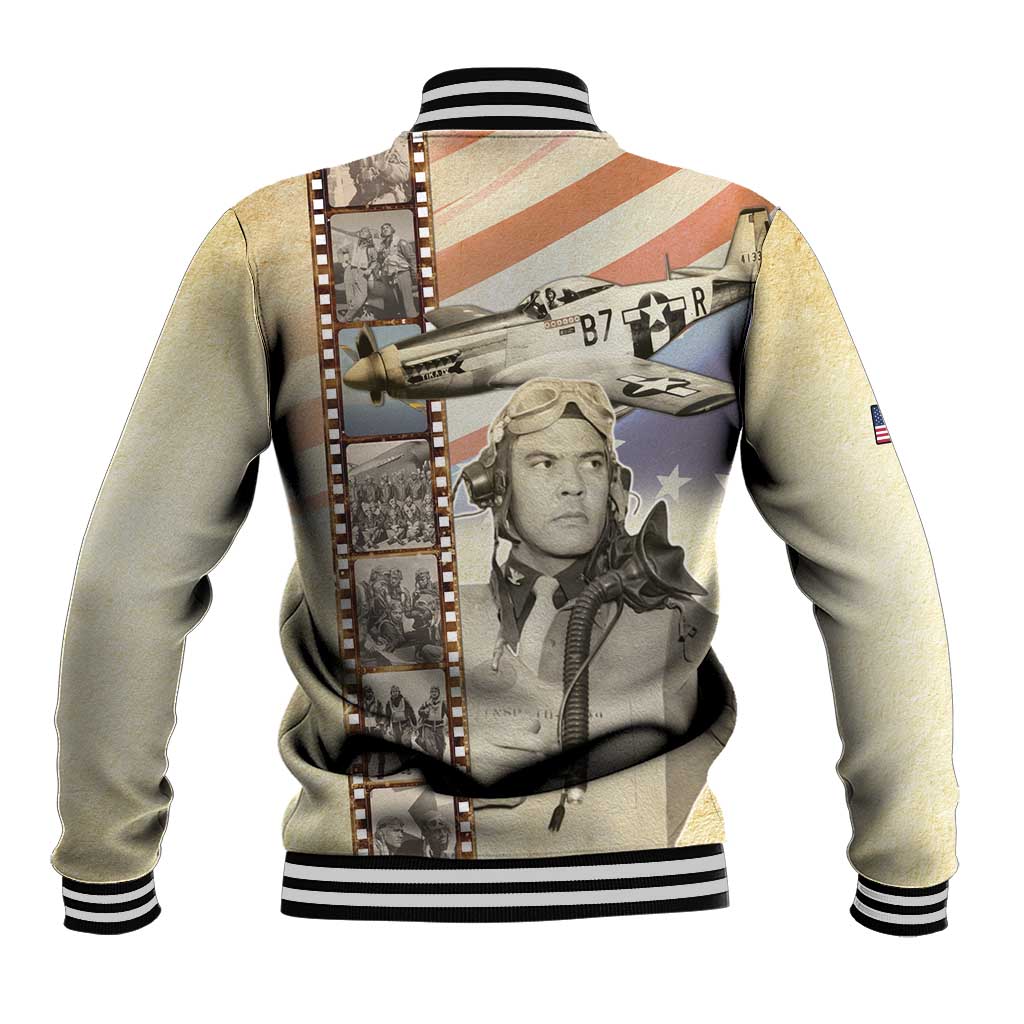 Tuskegee Airmen Baseball Jacket Red Tail Legacy Film Striped Style