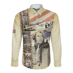 Tuskegee Airmen Long Sleeve Button Shirt Red Tail Legacy Film Striped Style