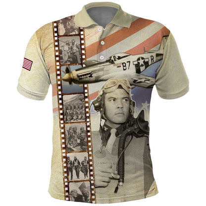 Tuskegee Airmen Polo Shirt Red Tail Legacy Film Striped Style