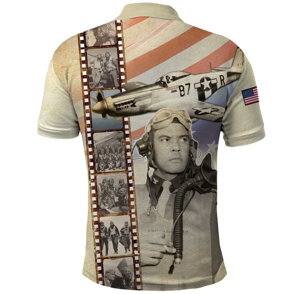Tuskegee Airmen Polo Shirt Red Tail Legacy Film Striped Style