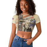 Tuskegee Airmen Raglan Cropped T shirt Red Tail Legacy Film Striped Style