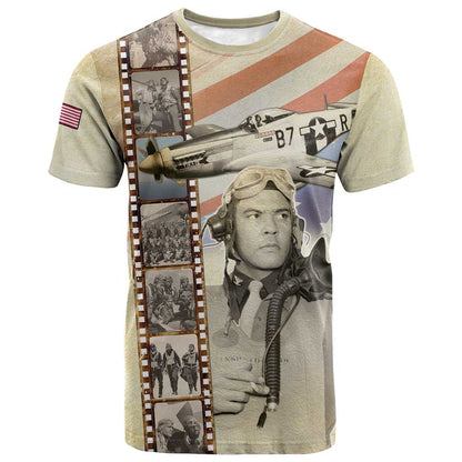 Tuskegee Airmen T shirt Red Tail Legacy Film Striped Style