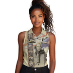 Tuskegee Airmen Women Sleeveless Polo Shirt Red Tail Legacy Film Striped Style