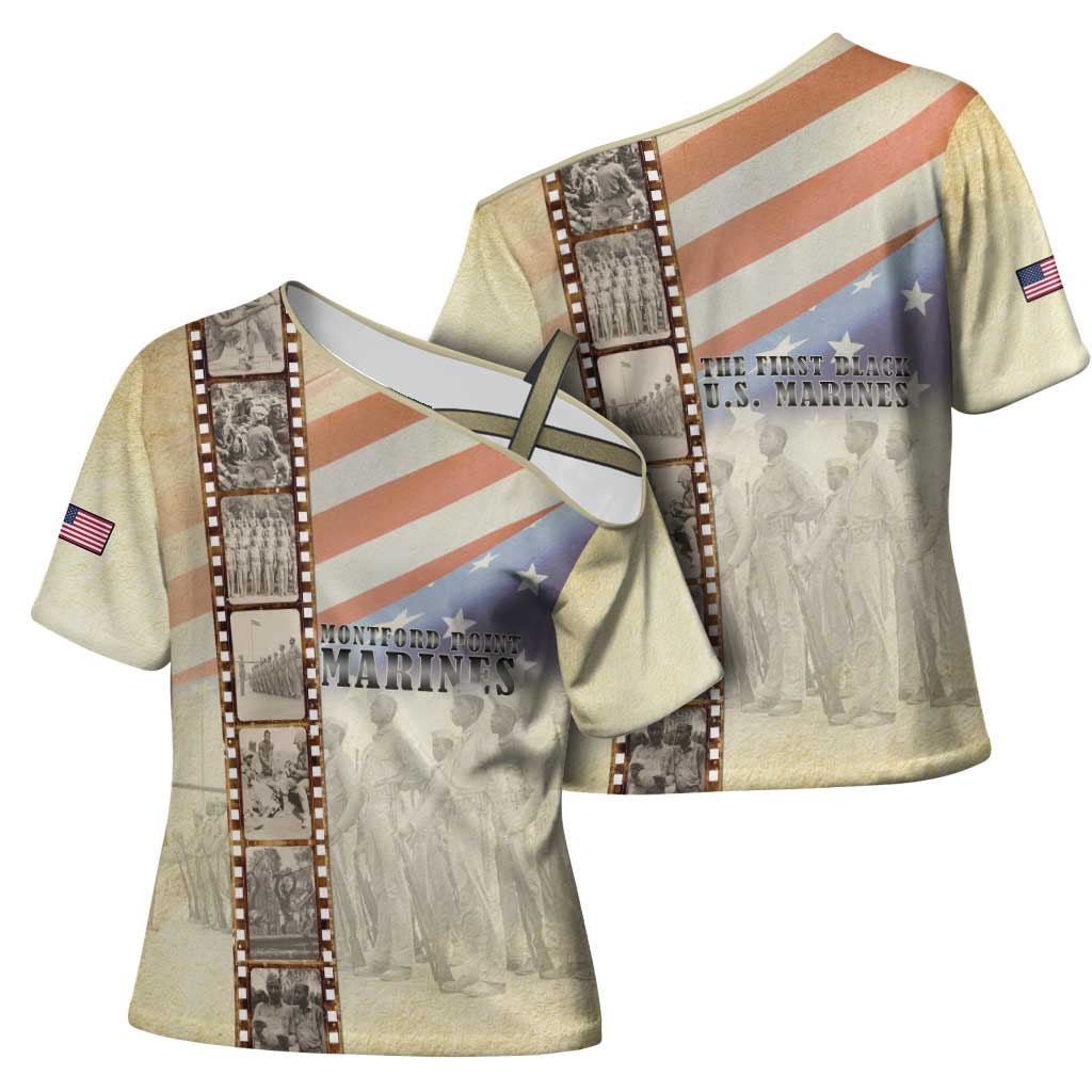 Montford Point Marines Cross Shoulder Shirt The First Black US Marines Film Striped Style