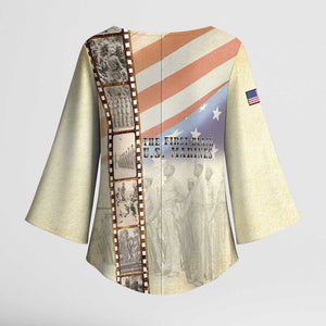 Montford Point Marines Kimono Sleeve Blouse The First Black US Marines Film Striped Style