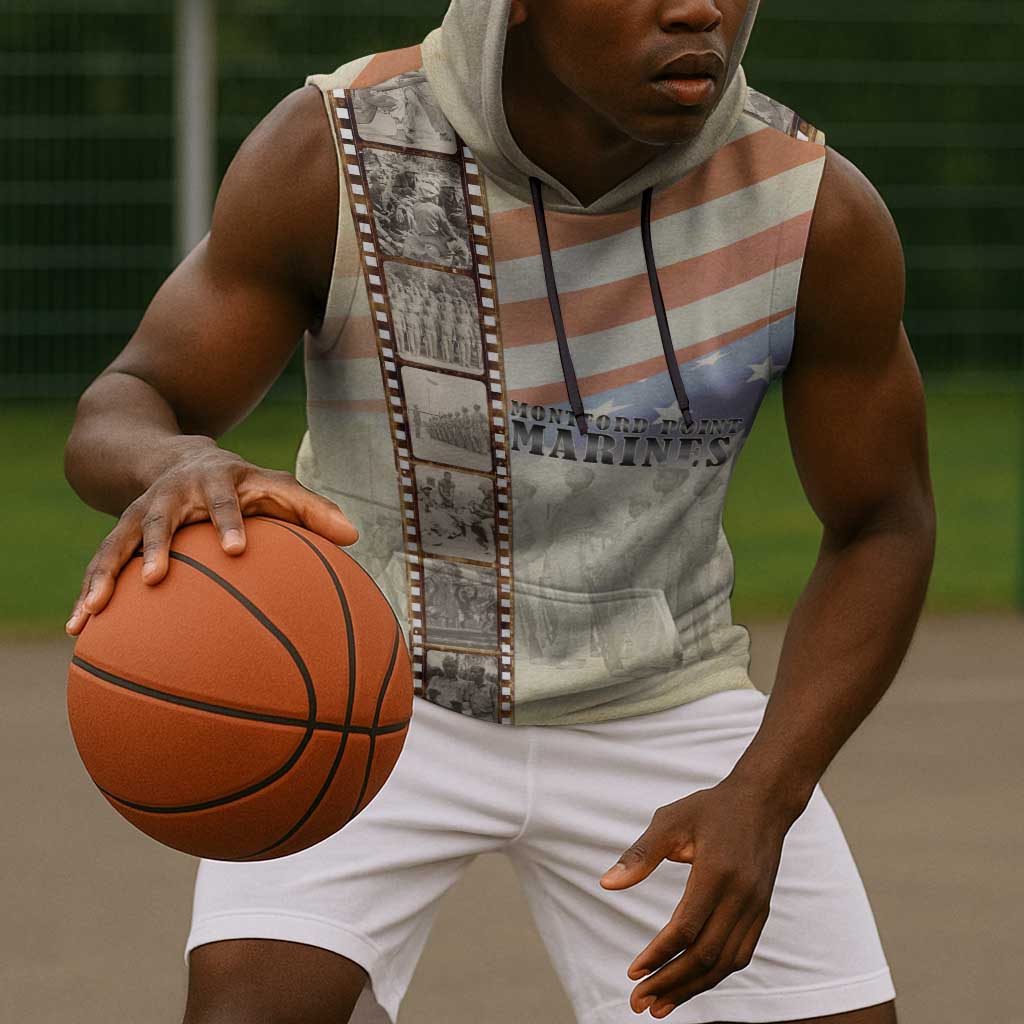 Montford Point Marines Sleeveless Hoodie The First Black US Marines Film Striped Style