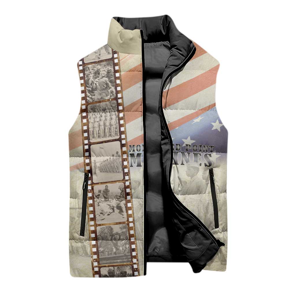 Montford Point Marines Sleeveless Puffer Jacket The First Black US Marines Film Striped Style