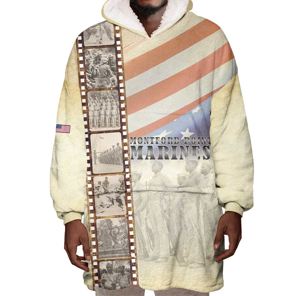 Montford Point Marines Wearable Blanket Hoodie The First Black US Marines Film Striped Style