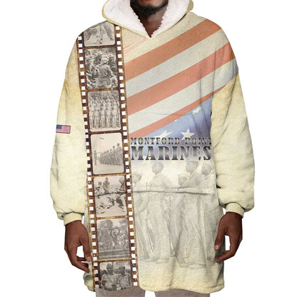 Montford Point Marines Wearable Blanket Hoodie The First Black US Marines Film Striped Style