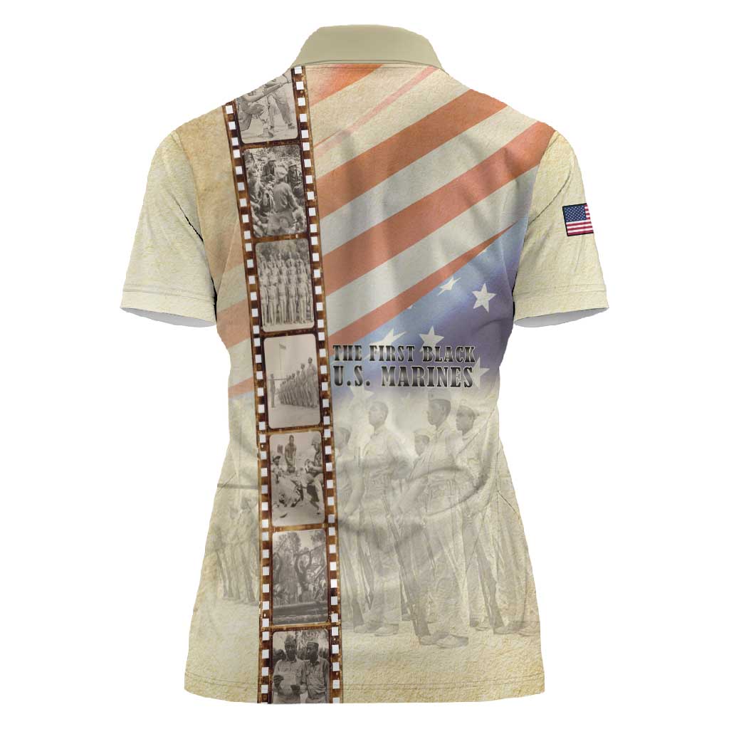Montford Point Marines Women Polo Shirt The First Black US Marines Film Striped Style
