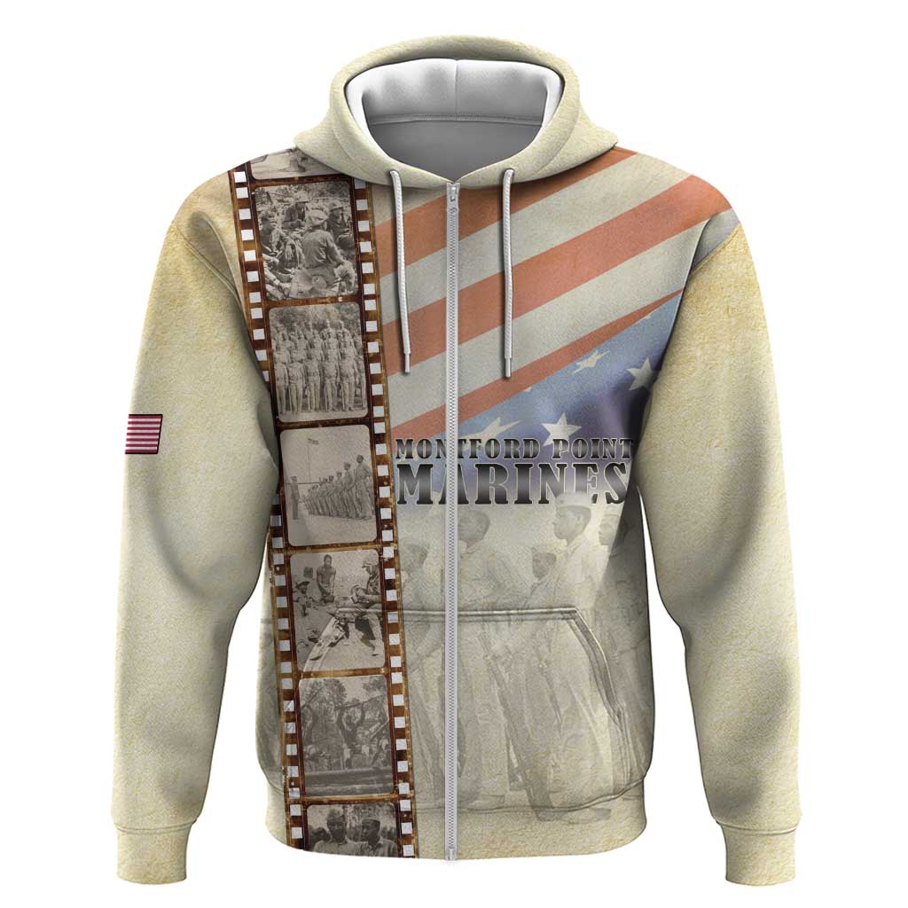 Montford Point Marines Zip Hoodie The First Black US Marines Film Striped Style